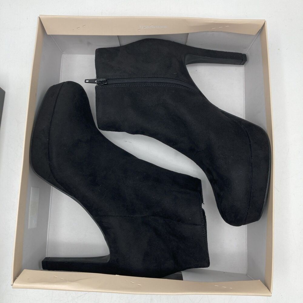 BCBGeneration Womens Jeanne Faux Leather Ankle Boots Shoes Black 11M